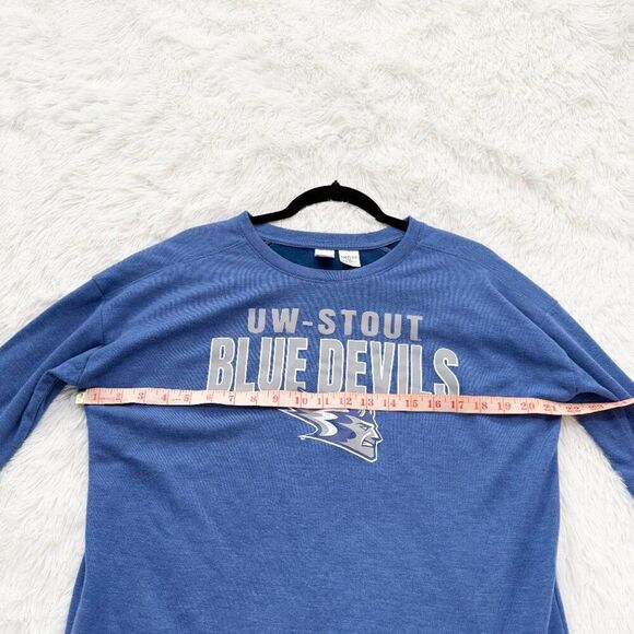 Unisex Wisconsin-Stout Blue Devils Stacked Sweatshirt In Blue Size Large - Picture 3 of 6